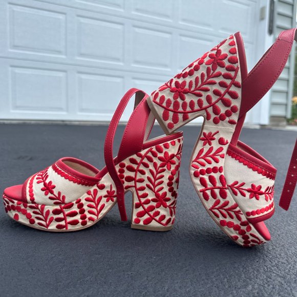 Aldo platforms in Red Flower - Picture 3 of 3